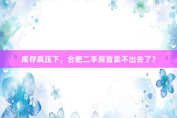 库存高压下，合肥二手房皆卖不出去了？