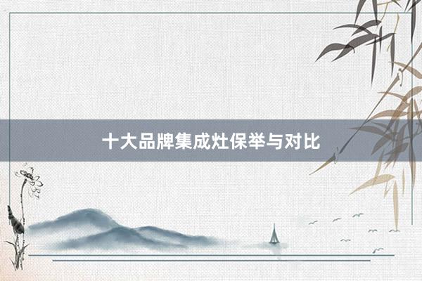 十大品牌集成灶保举与对比