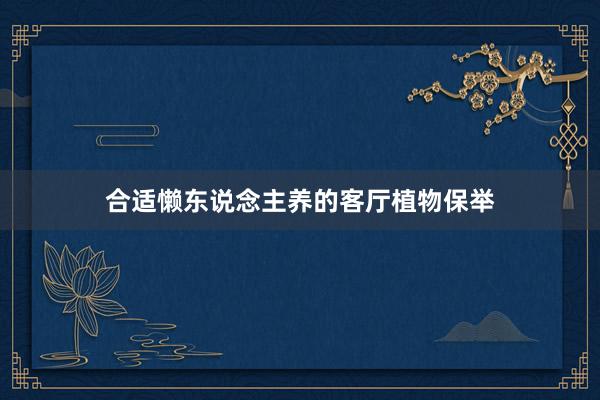 合适懒东说念主养的客厅植物保举